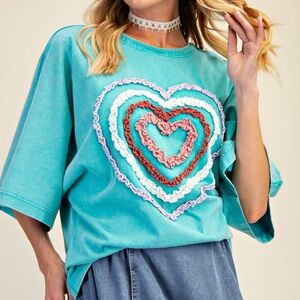 NEW! Easel Teal Embroidered Women's Top